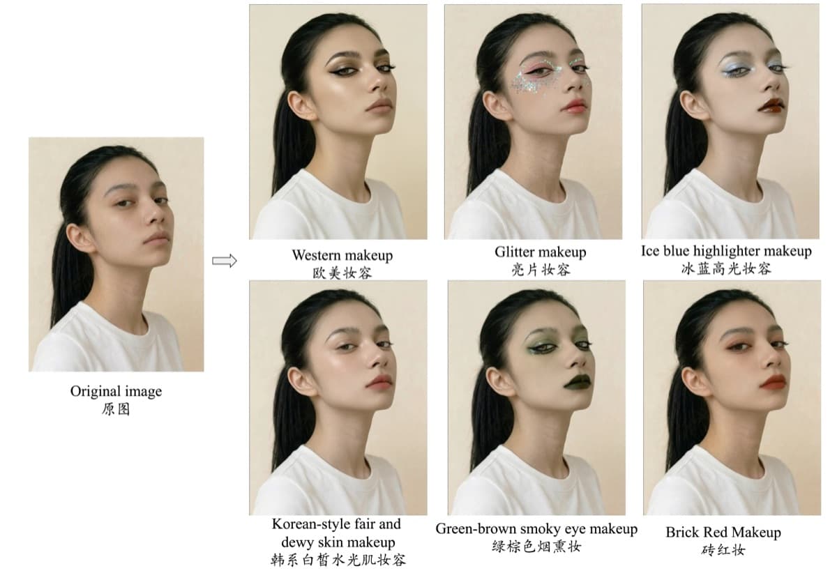 Firered Image Edit makeup effects example — AI-powered portrait enhancement